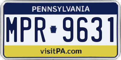PA license plate MPR9631