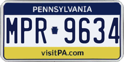 PA license plate MPR9634