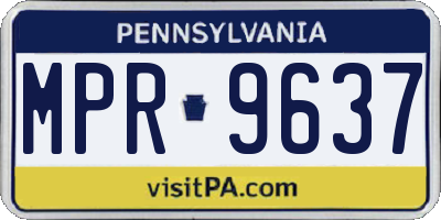 PA license plate MPR9637
