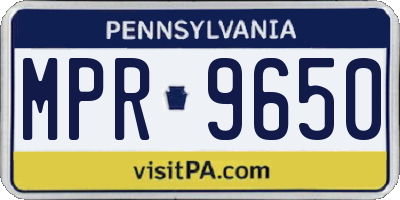 PA license plate MPR9650