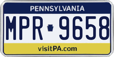 PA license plate MPR9658