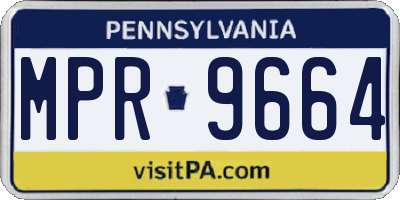PA license plate MPR9664