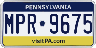 PA license plate MPR9675