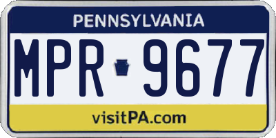 PA license plate MPR9677