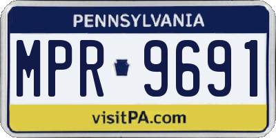PA license plate MPR9691