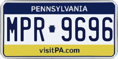 PA license plate MPR9696