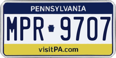 PA license plate MPR9707