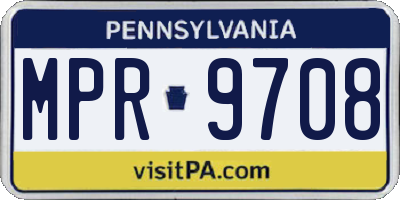 PA license plate MPR9708