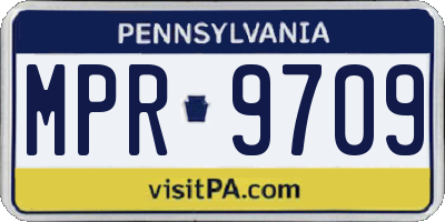 PA license plate MPR9709