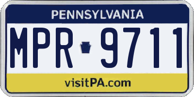 PA license plate MPR9711
