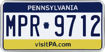 PA license plate MPR9712