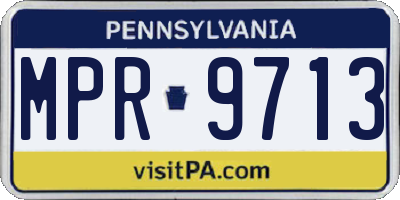 PA license plate MPR9713