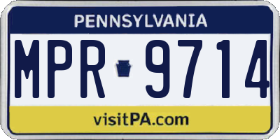 PA license plate MPR9714