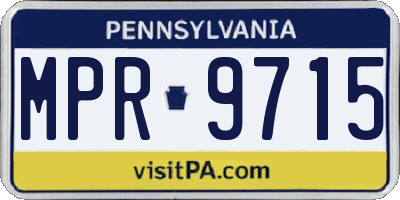 PA license plate MPR9715