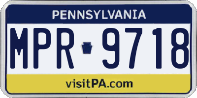 PA license plate MPR9718