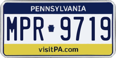 PA license plate MPR9719