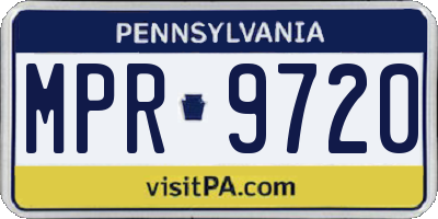 PA license plate MPR9720