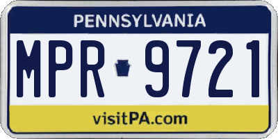 PA license plate MPR9721