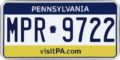 PA license plate MPR9722
