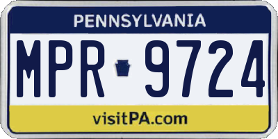 PA license plate MPR9724
