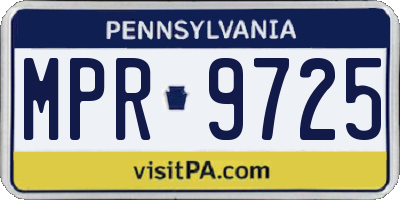 PA license plate MPR9725