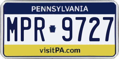 PA license plate MPR9727