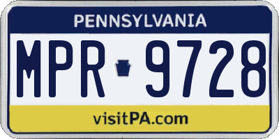 PA license plate MPR9728