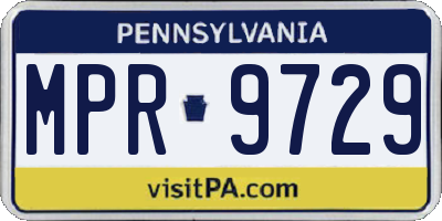 PA license plate MPR9729