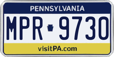 PA license plate MPR9730