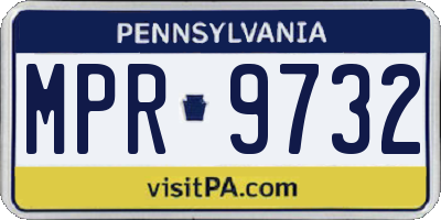PA license plate MPR9732