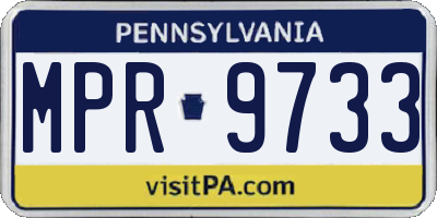 PA license plate MPR9733