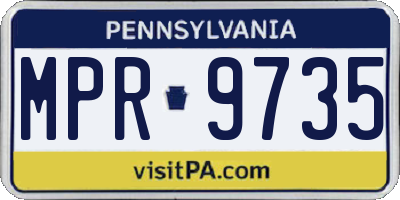 PA license plate MPR9735