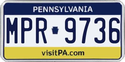 PA license plate MPR9736