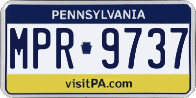 PA license plate MPR9737