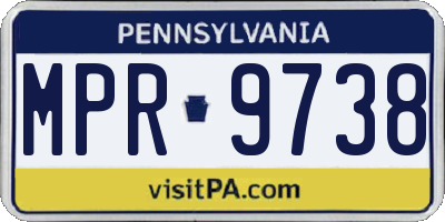 PA license plate MPR9738