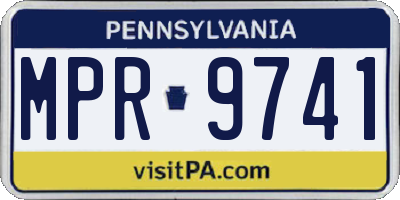 PA license plate MPR9741