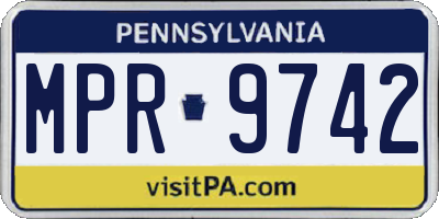 PA license plate MPR9742