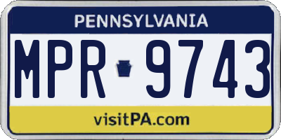 PA license plate MPR9743