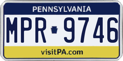 PA license plate MPR9746