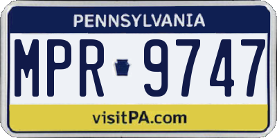 PA license plate MPR9747