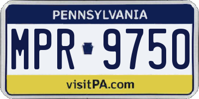 PA license plate MPR9750