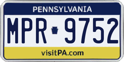 PA license plate MPR9752