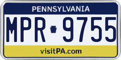 PA license plate MPR9755