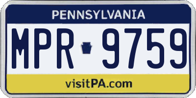 PA license plate MPR9759