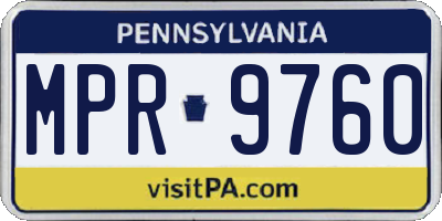 PA license plate MPR9760