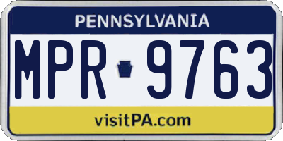 PA license plate MPR9763