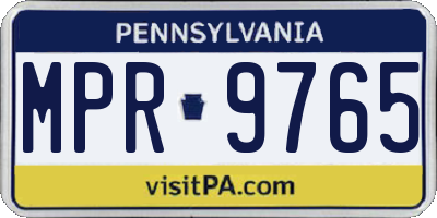 PA license plate MPR9765