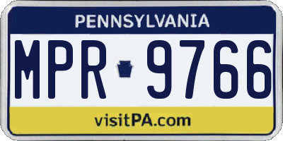PA license plate MPR9766
