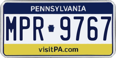 PA license plate MPR9767