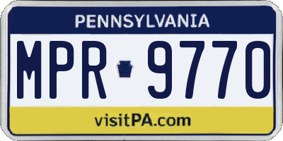PA license plate MPR9770